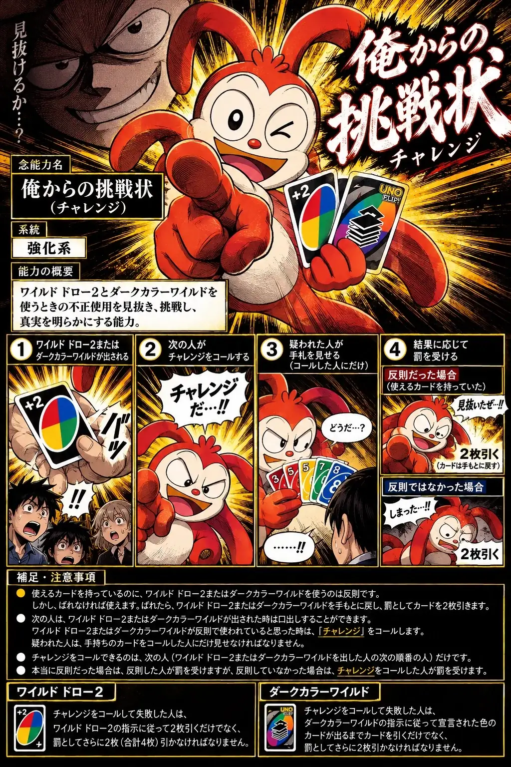 俺からの挑戦状の能力イラスト
